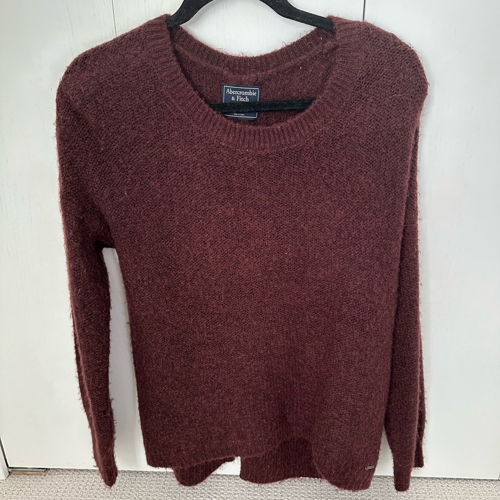 Abercrombie & Fitch Dark Red Crew Neck Sweater